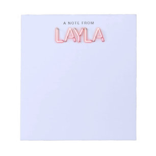 Bloc-note Nom de Layla dans lumières néons brillantes nouvea