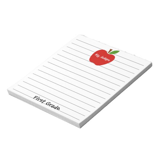 Bloc-note Nom de l'enseignant et note Apple (Tourné)
