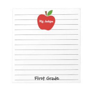 Bloc-note Nom de l'enseignant et note Apple