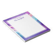 Bloc-note Nom de l'enseignant Rainbow Pastel Waves (Incliné)