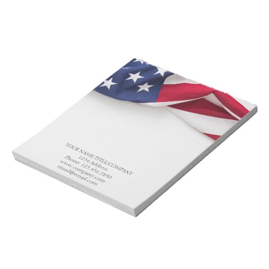 Bloc-note Nom de l'entreprise American Flag (Tourné)