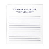 Bloc-note Nom de ligne simple Titre Société (Devant)