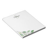 Bloc-note Nom de monogramme personnalisé Aquarelle (Incliné)