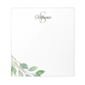 Bloc-note Nom de monogramme personnalisé Aquarelle (Devant)