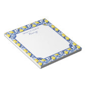 Bloc-note Nom de motif aquarelle citron bleu (Incliné)