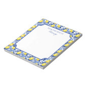 Bloc-note Nom de motif aquarelle citron bleu (Tourné)