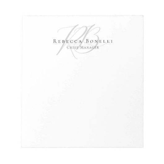 Bloc-note Nom de profil exclusif et unique avec monogramme (Devant)