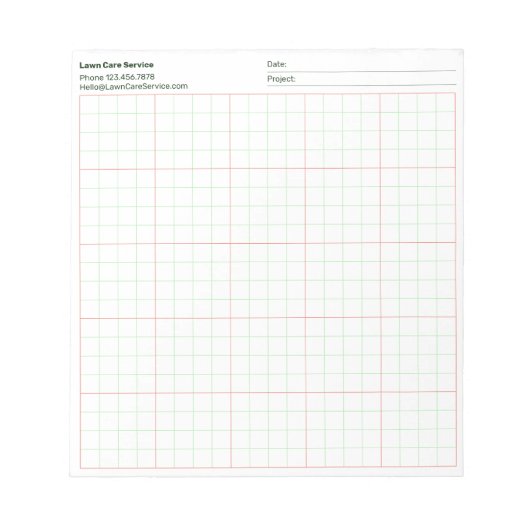 Bloc-note Nom de projet d'entreprise simple Graphe en grille (Devant)