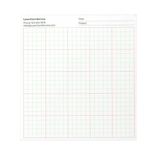 Bloc-note Nom de projet d'entreprise simple Grille quadrillé (Devant)