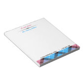Bloc-note Nom de script personnalisé E-mail Tel Plaid Tartan (Incliné)