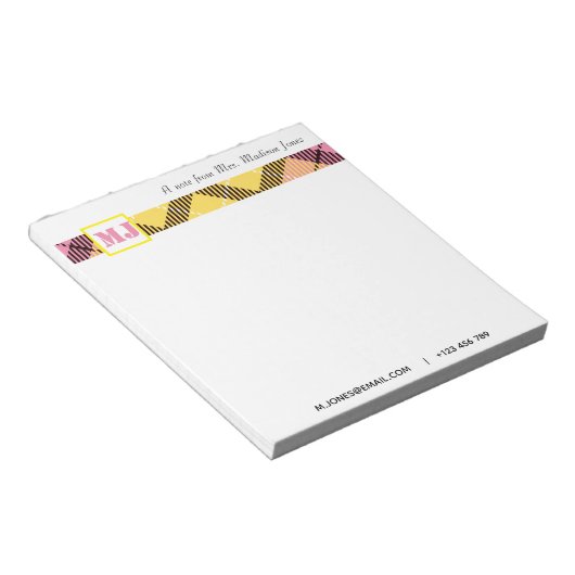 Bloc-note Nom de script professionnel Moderne Monogramme Pla (Incliné)