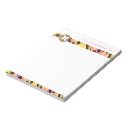 Bloc-note Nom de script professionnel Monogramme moderne Tar (Tourné)
