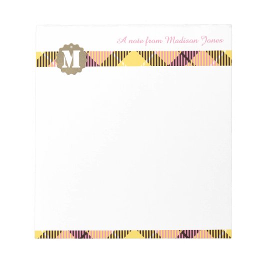Bloc-note Nom de script professionnel Monogramme moderne Tar (Devant)