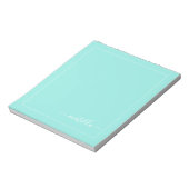 Bloc-note Nom de script Turquoise et Blanc moderne (Tourné)