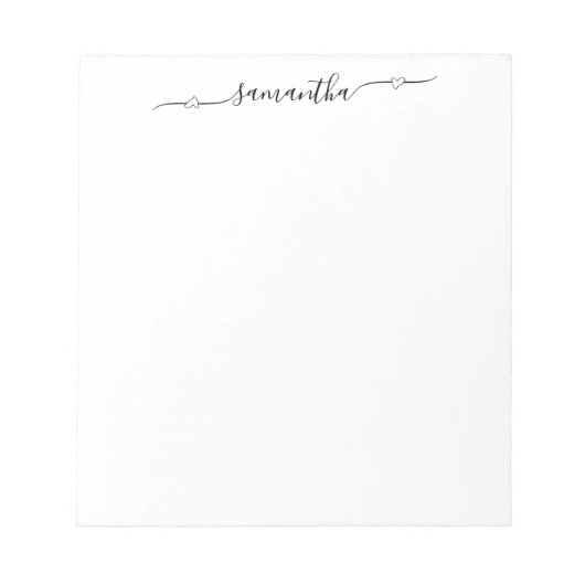 Bloc-note Nom de signature Heart Swash (Devant)