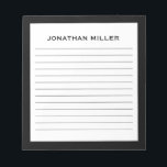 Bloc-note Nom de typographie noir simple lié<br><div class="desc">Un bloc-notes professionnel avec un design minimaliste dans une palette de couleurs noir et blanc. Initiale monogramme personnalisée et nom sur un simple arrière - plan blanc, encadré par une bordure noire. Personnalisez-vous en utilisant les champs fournis ou utilisez le bouton "message" pour contacter le concepteur pour obtenir de l'aide....</div>