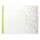 Bloc-note Nom du bébé Race Confetti Baby shower Jeu (Devant)