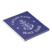 Bloc-note Nom du capitaine de bateau sur mesure marine marin (Incliné)