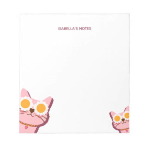 Bloc-note Nom du chat mignon personnalisé