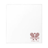 Bloc-note Nom du club de loisirs Tennis Team Custom (Devant)