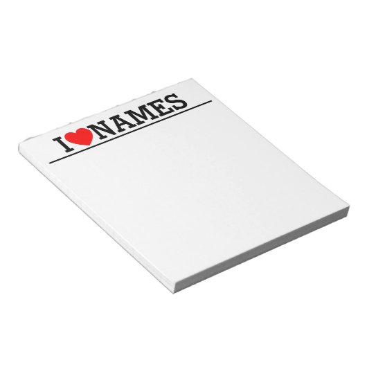 Bloc-note Nom du coeur (Incliné)
