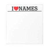 Bloc-note Nom du coeur (Devant)