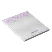 Bloc-note Nom du monogramme de la parties scintillant de lav (Incliné)