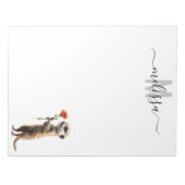 Bloc-note Nom du monogramme du Meerkat Watercolor (Devant)