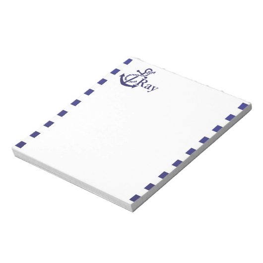 Bloc-note Nom du monogramme nautique de l'Ancre (Tourné)
