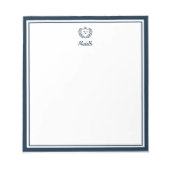 Bloc-note Nom du monogramme personnalisé Royal Crest Emblem (Devant)