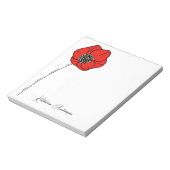 Bloc-note Nom du monogramme Red Poppy (Tourné)