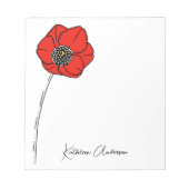 Bloc-note Nom du monogramme Red Poppy (Devant)