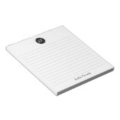 Bloc-note Nom du monogramme simplement élégant en gris noir (Incliné)