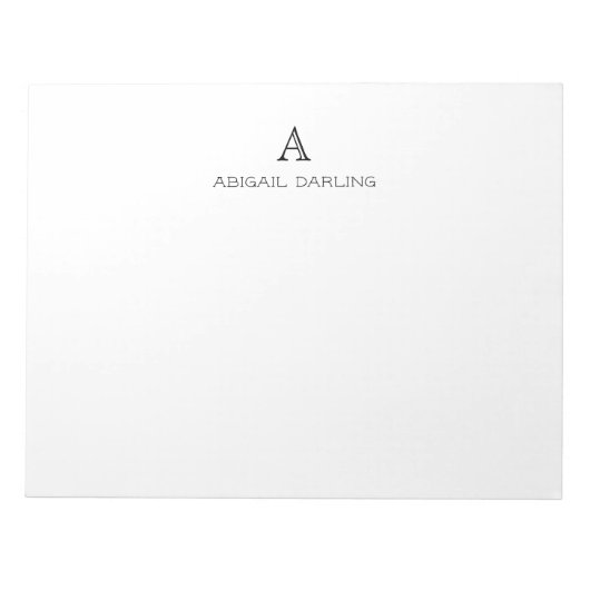 Bloc-note Nom du monogramme traditionnel (Devant)