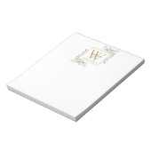 Bloc-note Nom du monogramme vert élégant (Tourné)