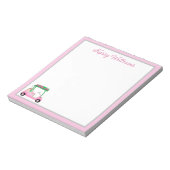 Bloc-note Nom du panier de golf rose personnalisé (Tourné)