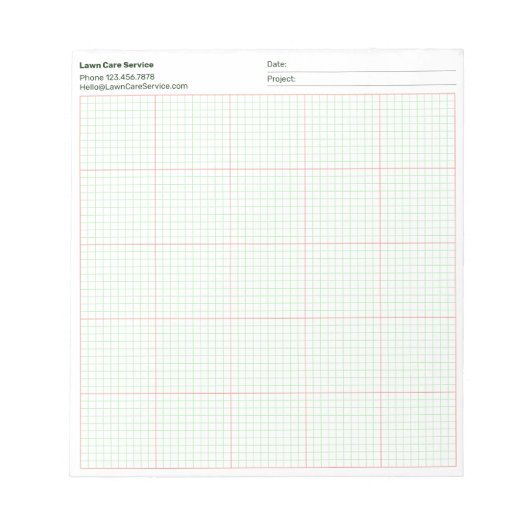 Bloc-note Nom du projet d'entreprise 10x10 Quadrillé (Devant)