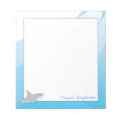 Bloc-note Nom du requin gris blanc bleu illustré (Devant)