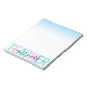 Bloc-note Nom du script de l'enseignant Pink violet Aqua Omb (Tourné)