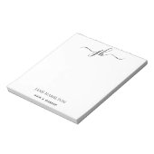 Bloc-note Nom du script de monogramme du logo personnalisé (Tourné)