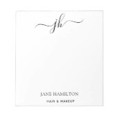 Bloc-note Nom du script de monogramme du logo personnalisé (Devant)