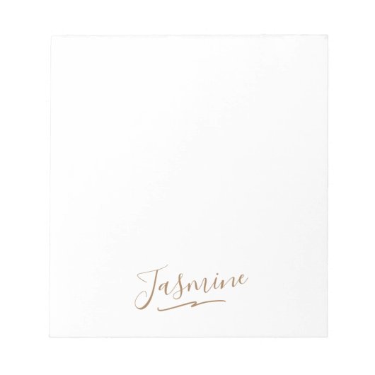 Bloc-note Nom du script féminin Black Gold moderne (Devant)