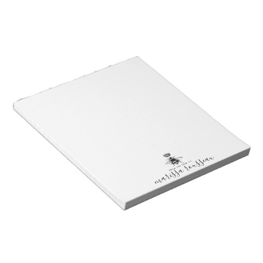 Bloc-note Nom du script manuscrit du logo Queen Bee (Incliné)