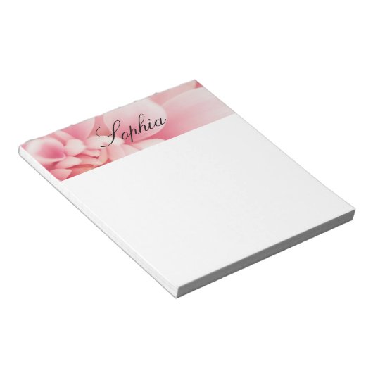 Bloc-note Nom du script rose et noir (Incliné)