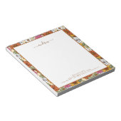 Bloc-note Nom du script super Retro Floral & Custom Business (Incliné)