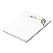 Bloc-note Nom élégant personnalisé Tennis moderne (Tourné)