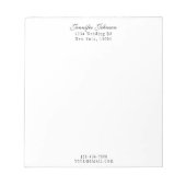 Bloc-note Nom et adresse élégants Black Modern Script (Devant)