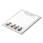 Bloc-note Nom Et Entreprise Ligne Personnalisée De Chats Noi (Tourné)