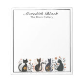 Bloc-note Nom Et Entreprise Ligne Personnalisée De Chats Noi (Devant)