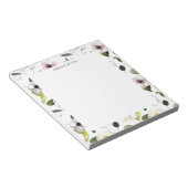 Bloc-note Nom floral élégant personnalisé (Incliné)